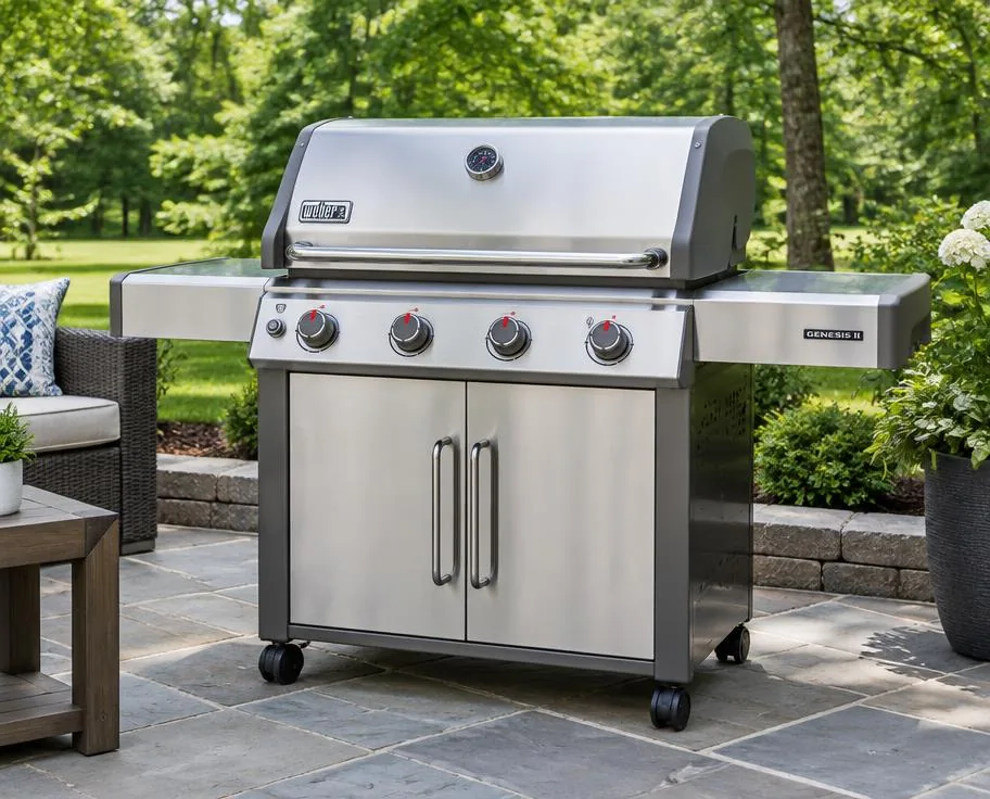 Barbecue au gaz dans un espace de cuisson extérieur
