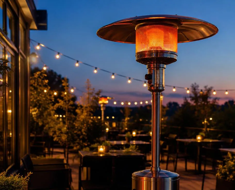 Chauffe-terrasse dans un espace extérieur